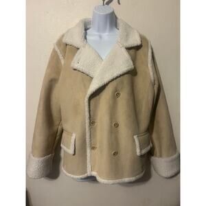 Liz Claiborne Liz wear jeans size XL suede coat with fleece lining